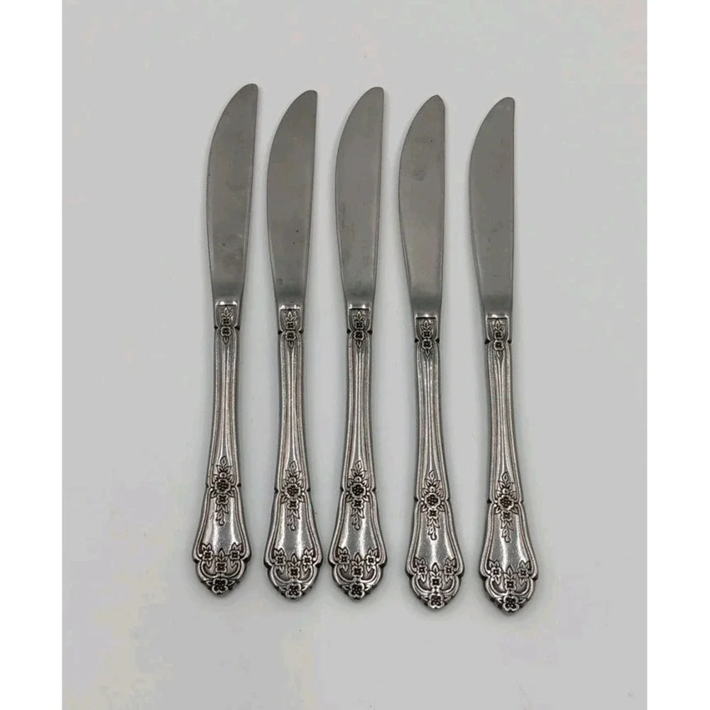 5pc Stanley Roberts ALEXIS Stainless Korea Floral Flatware